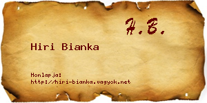 Hiri Bianka névjegykártya