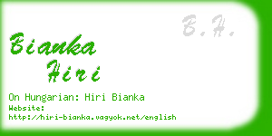 bianka hiri business card